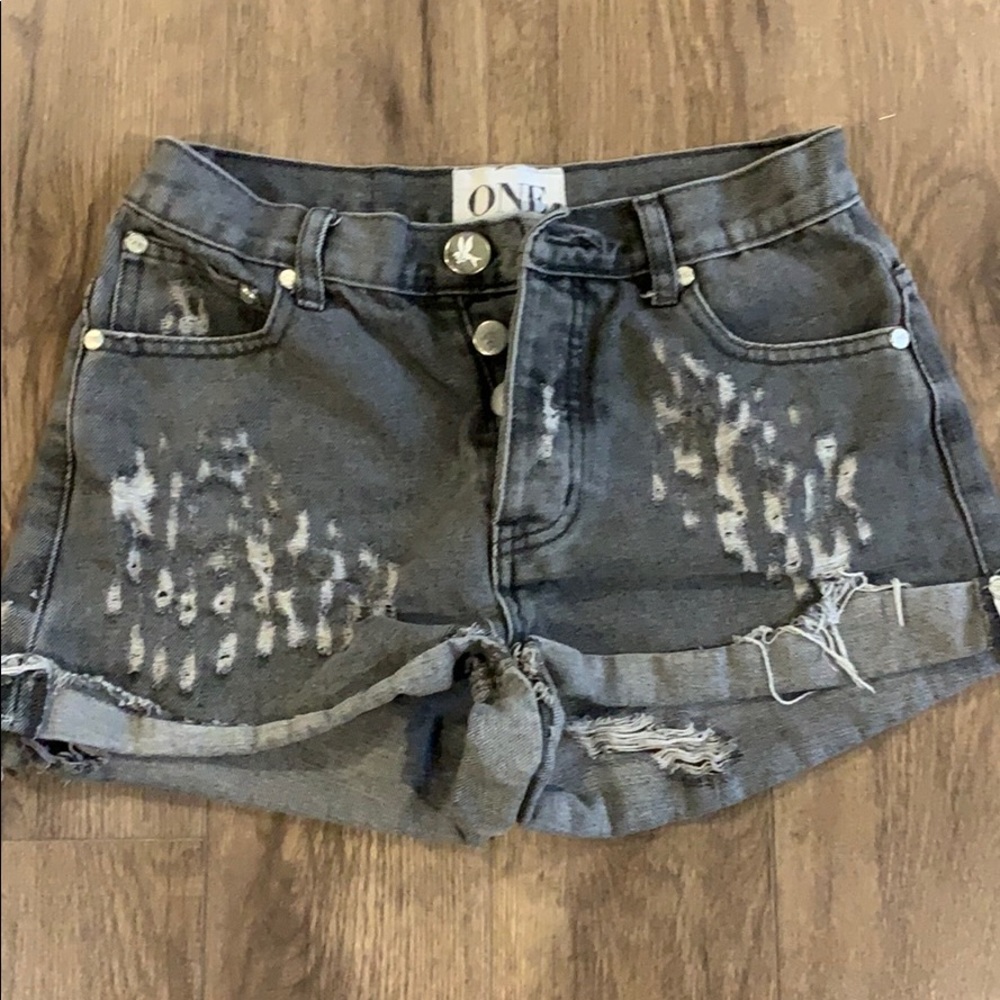One Teaspoon Distressed Denim Shorts